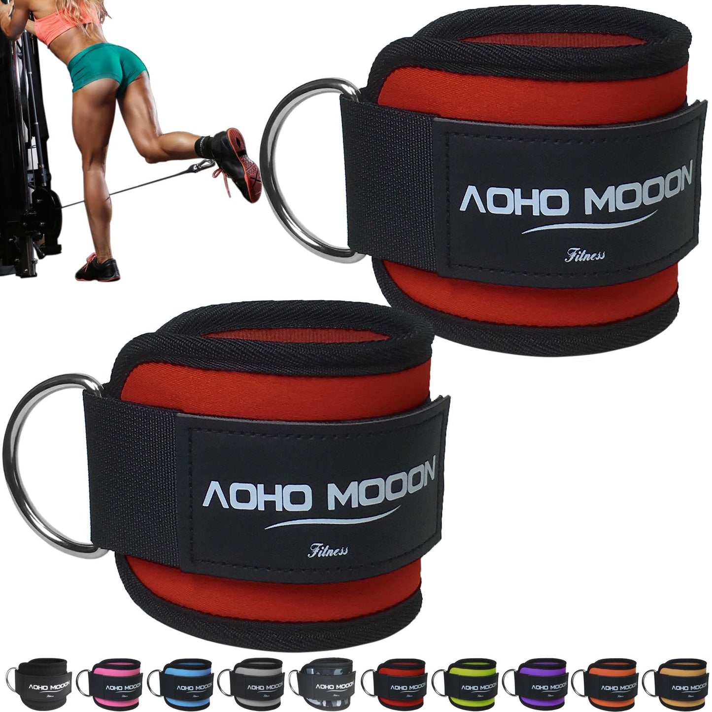 Ankle Straps for Cable Machines | Adjustable Gym Leg & Glute Workout Cuffs (Pair)