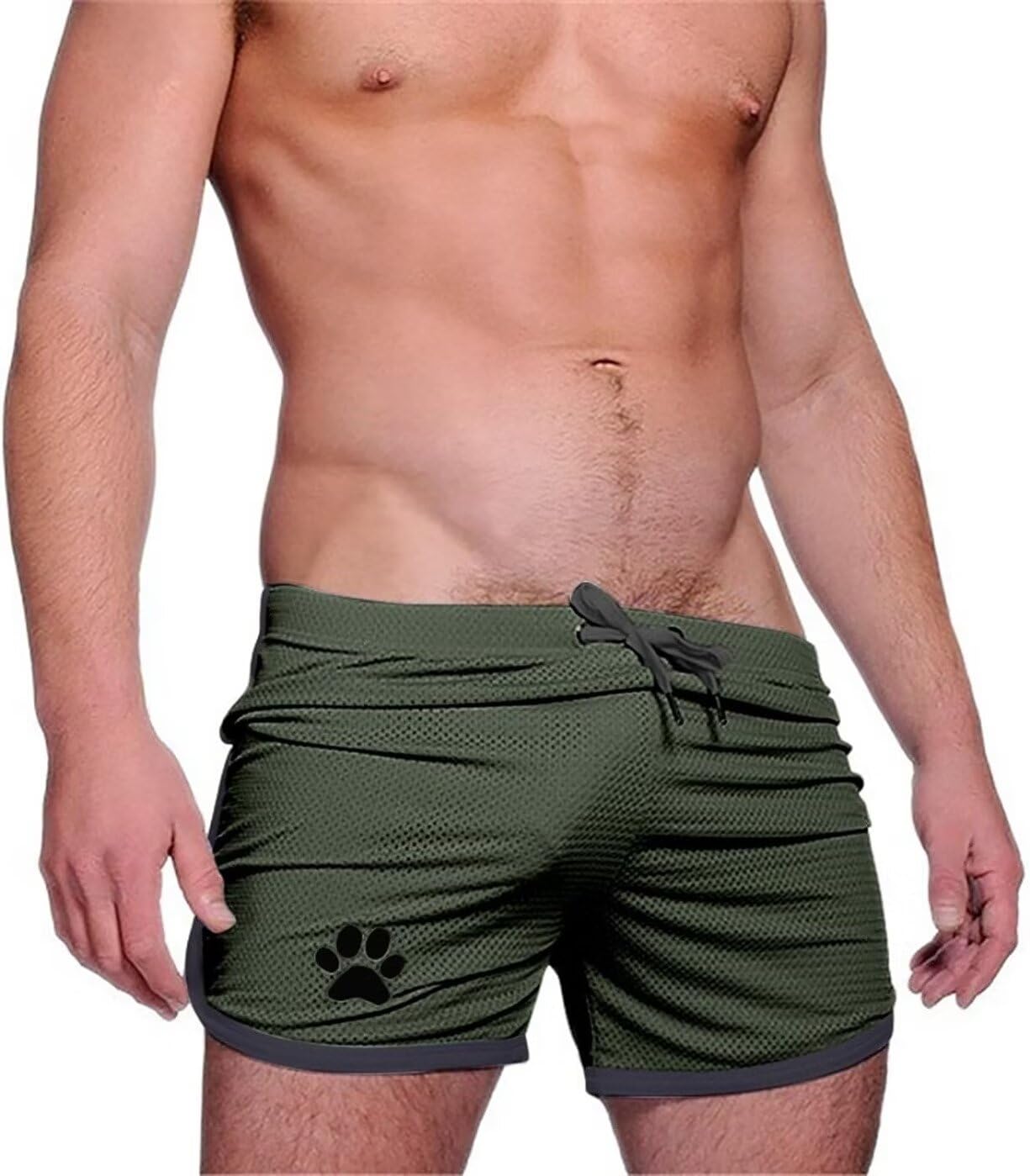 Men's Running Shorts – Army Green+Black (Medium)