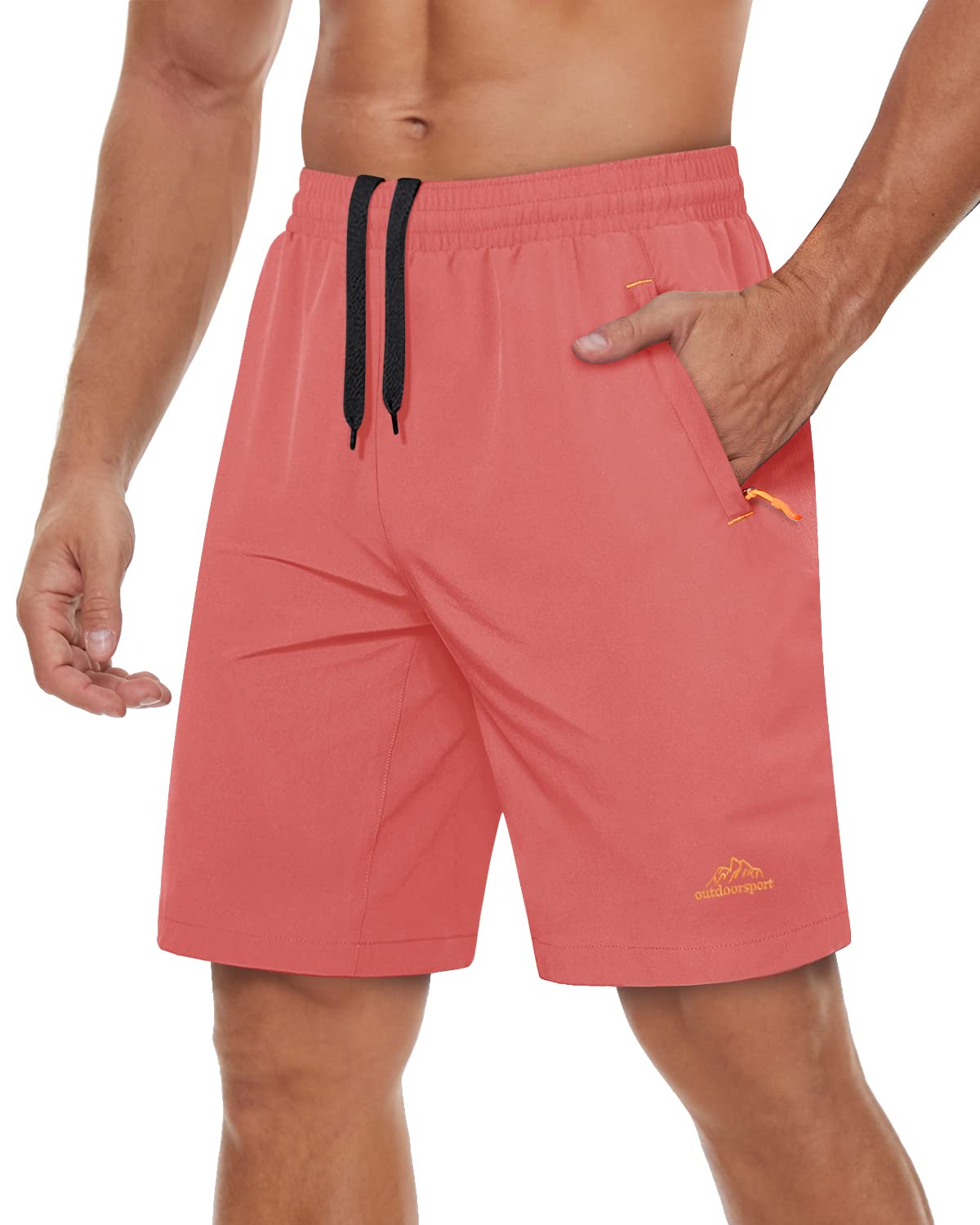 Men's 9-Inch Running Shorts – Lightweight, Quick Dry & 3 Zip Pockets for Gym & Sports