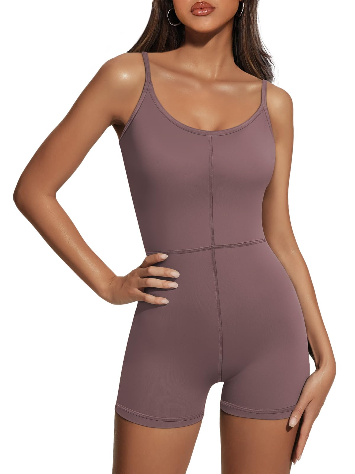 Women's One-Piece Workout Romper – Stretchy Bodysuit Jumpsuit for Gym, Yoga & Summer