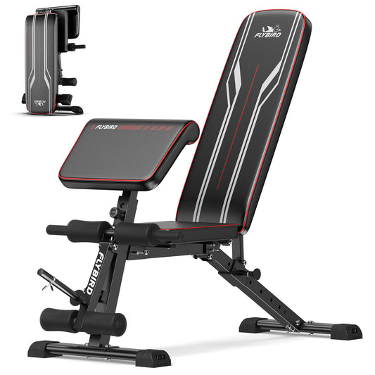FLYBIRD Adjustable Weight Bench – 800lb Capacity | Leg Extension, Curl & Preacher Curl for Home Gym