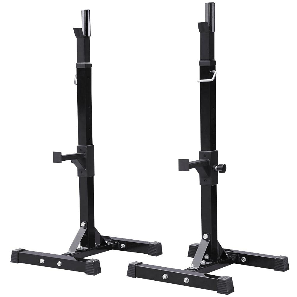 Yaheetech Adjustable Squat Rack – 44–70" Barbell & Bench Press Stands for Home Gym