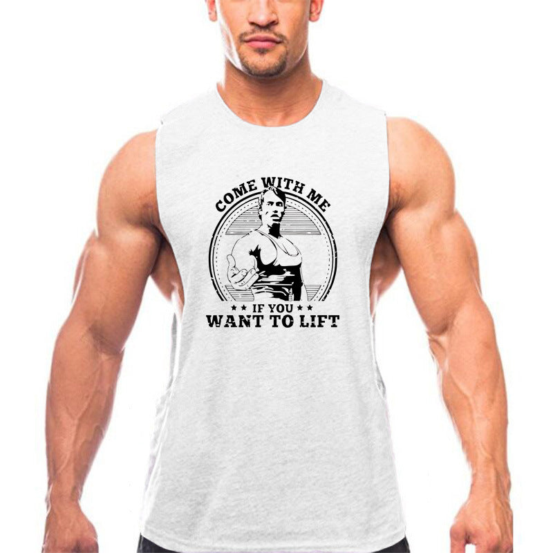 Men's Cotton Gym Tank Top – Lightweight Fitness Shirt with High Split Design
