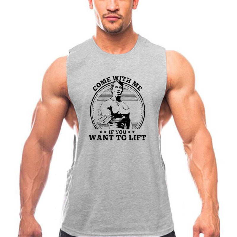 Men's Cotton Gym Tank Top – Lightweight Fitness Shirt with High Split Design
