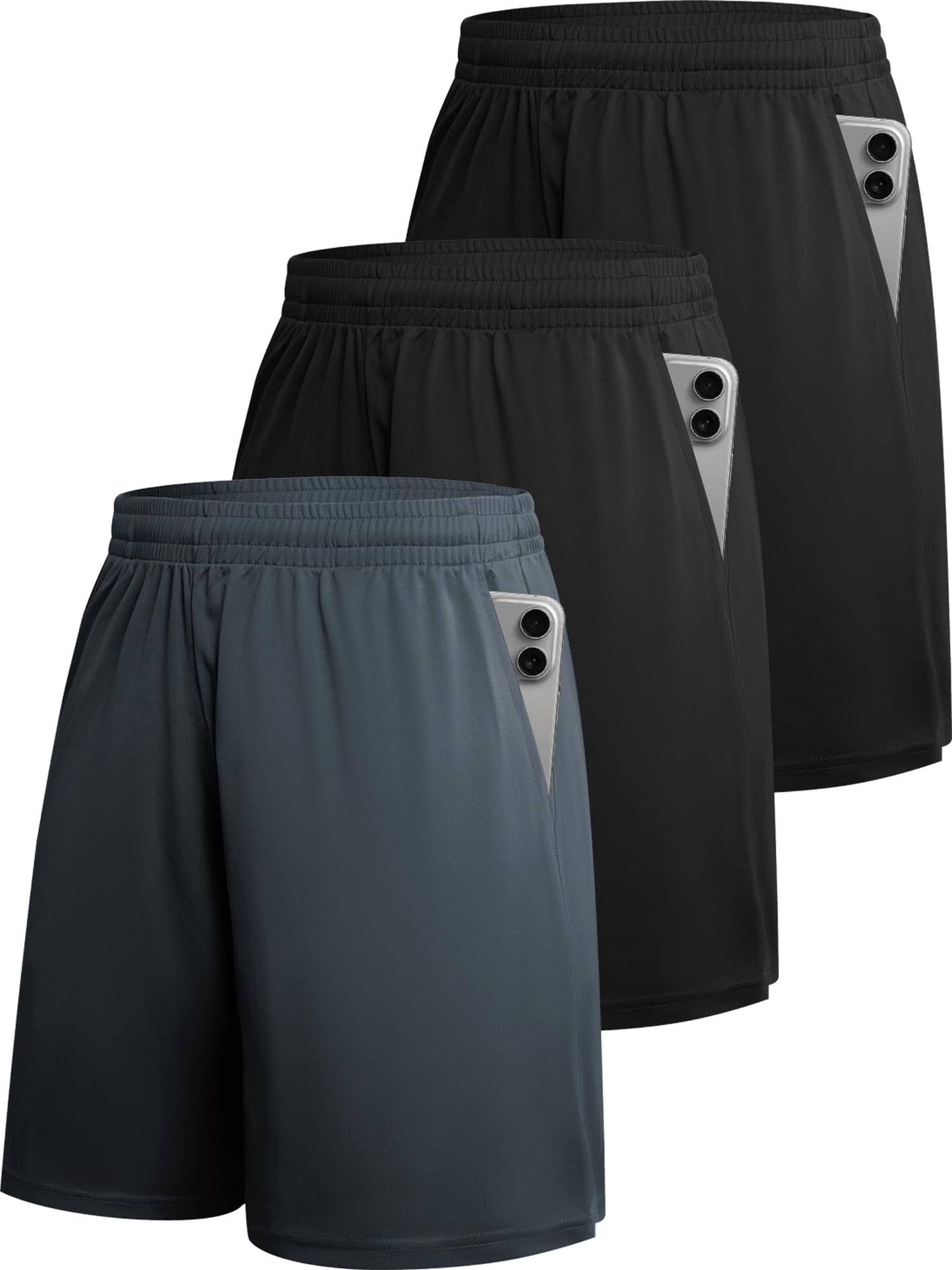 Men's 7-Inch Athletic Shorts – Quick Dry, Deep Pockets & Elastic Waist for Gym & Running