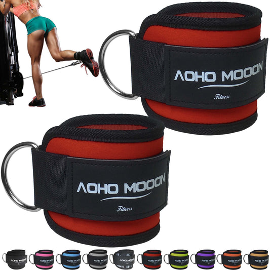 Ankle Straps for Cable Machines | Adjustable Gym Leg & Glute Workout Cuffs (Pair)