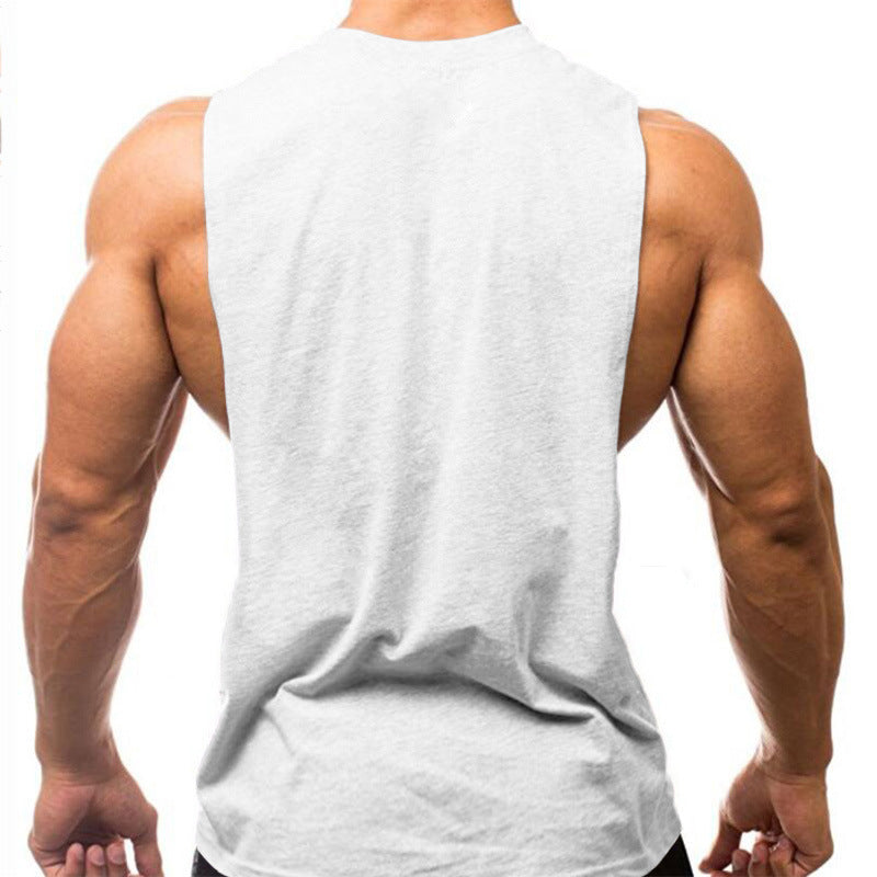 Men's Cotton Gym Tank Top – Lightweight Fitness Shirt with High Split Design