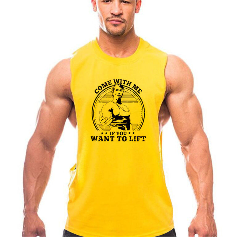 Men's Cotton Gym Tank Top – Lightweight Fitness Shirt with High Split Design