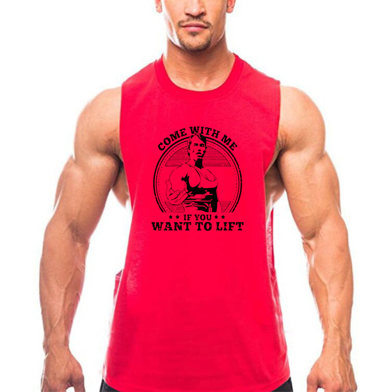 Men's Cotton Gym Tank Top – Lightweight Fitness Shirt with High Split Design