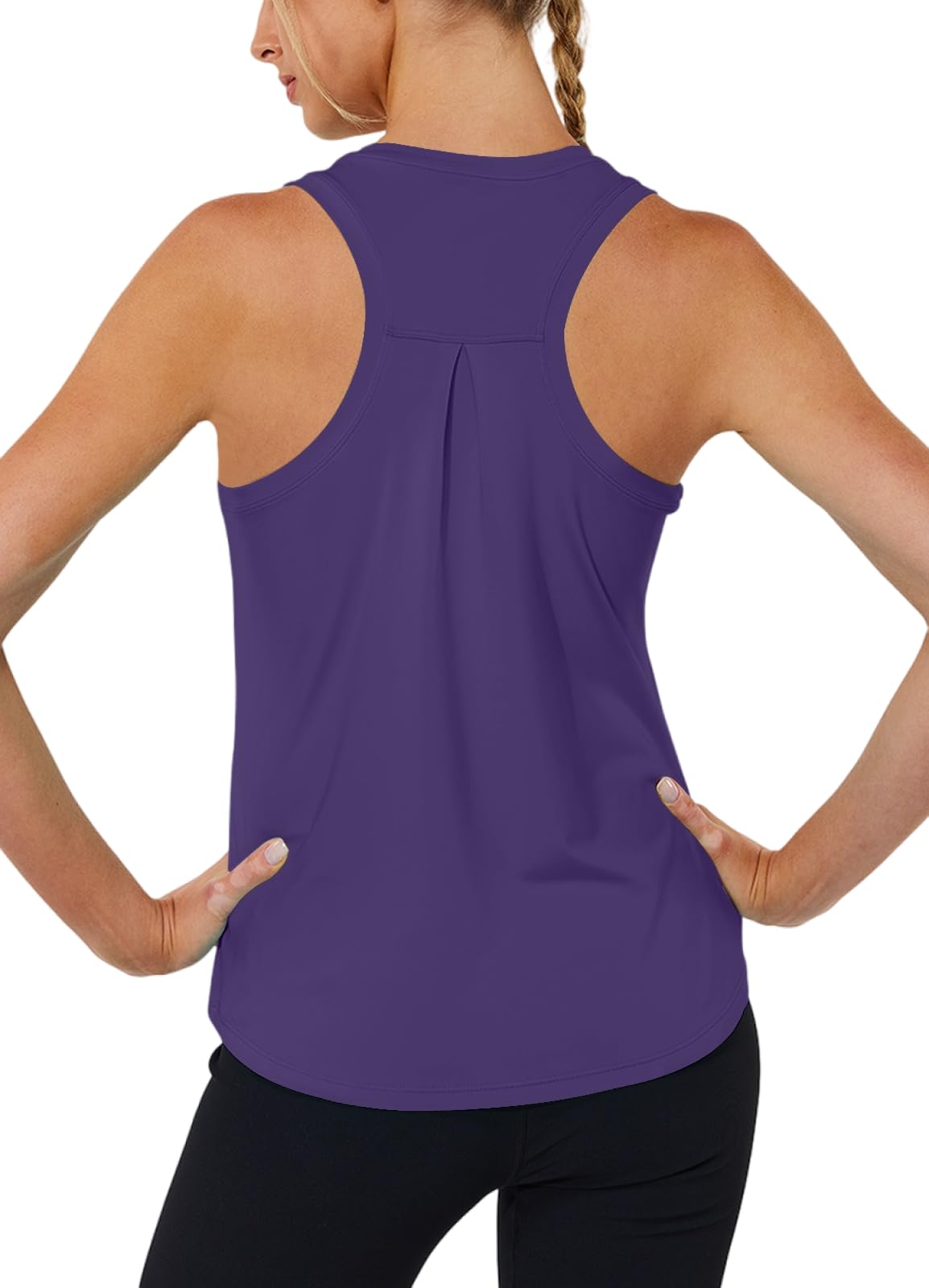 Women's Racerback Workout Tank Top – Loose Fit, Quick Dry | Purple XXL