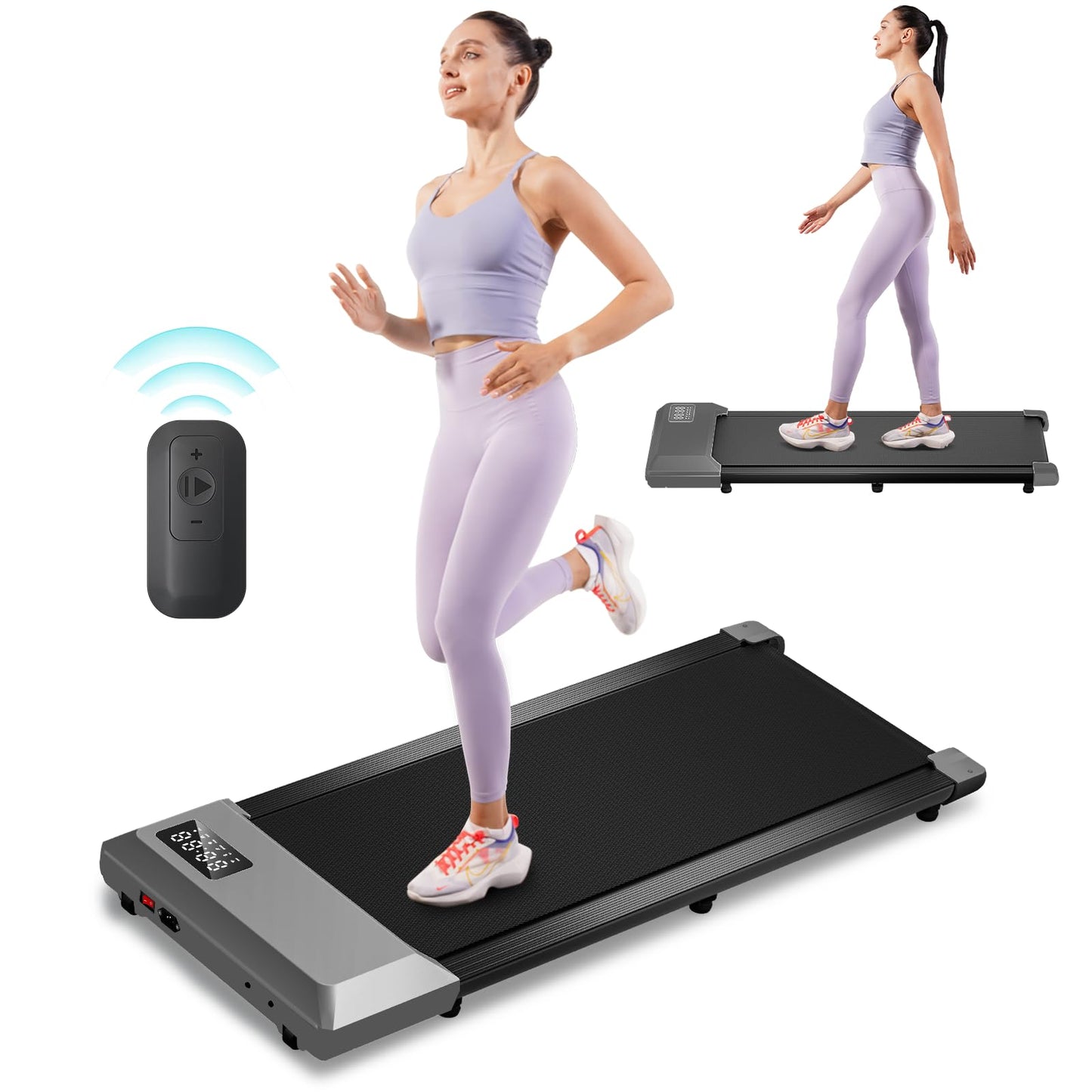 Walking Pad Under Desk Treadmill | 2.5HP, 265 lbs, LED Display & Remote